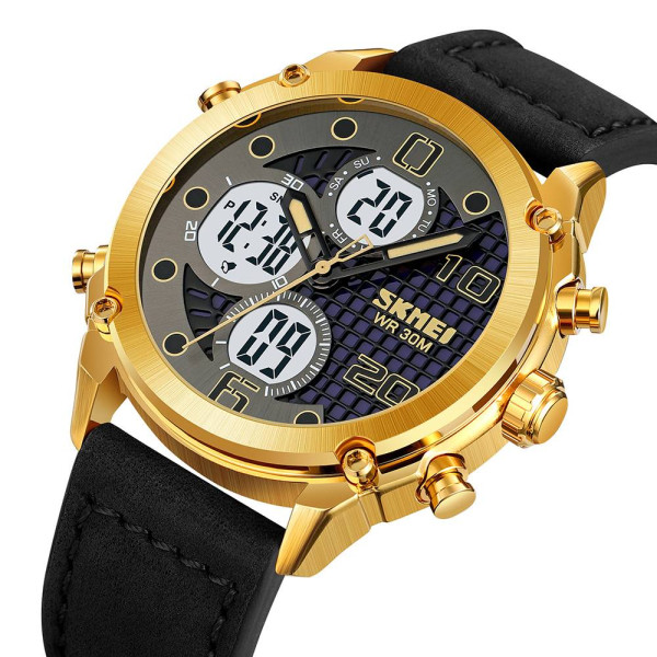 Мужские часы Skmei 1975LGDWT Lignt Gold-White фото 3