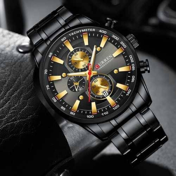 Чоловічий годинник Curren 8351 Black-Gold фото 3