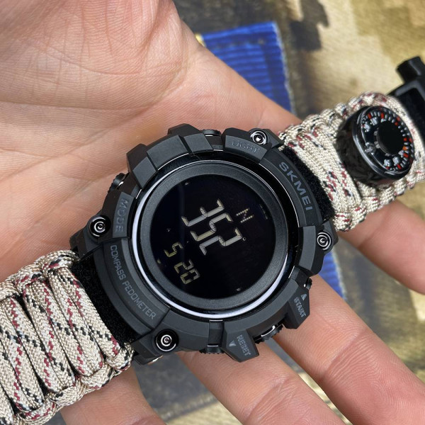 Мужские часы Skmei 1356DCPK Desert Camo Tactic Compass фото 3