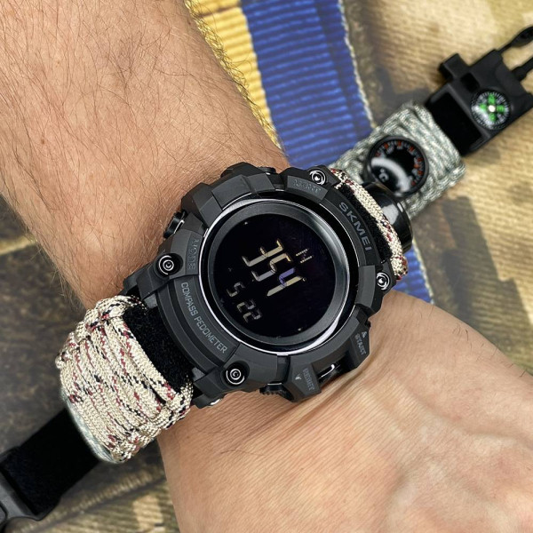 Мужские часы Skmei 1356DCPK Desert Camo Tactic Compass фото 4