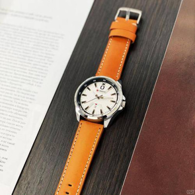 Curren 8379 Silver-White-Brown