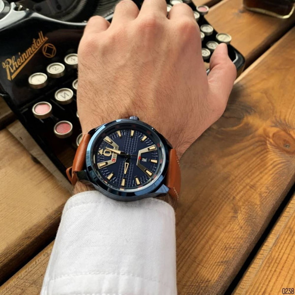 Чоловічий годинник Curren 8379 Blue-Brown фото 8