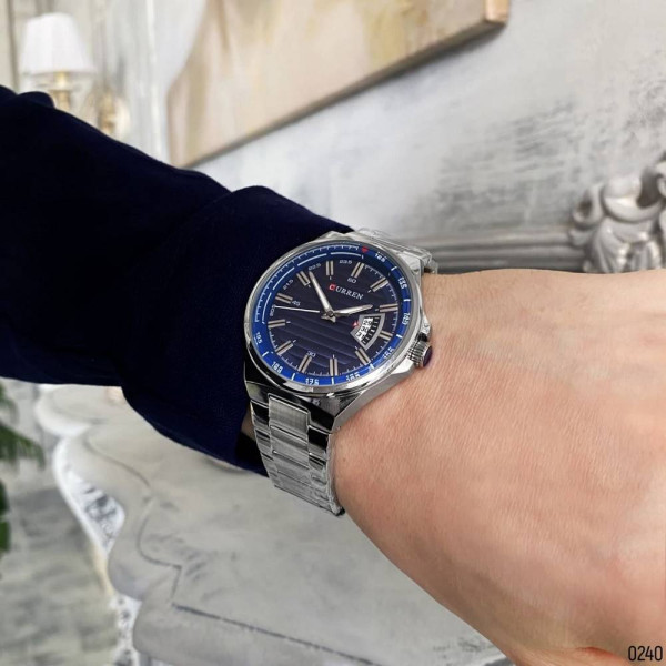 Мужские часы Curren 8375 Silver-Blue фото 11