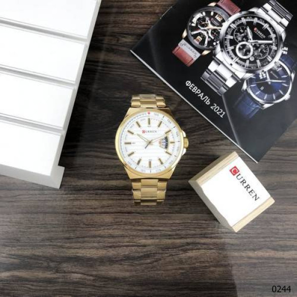 Чоловічий годинник Curren 8375 Gold-White фото 6