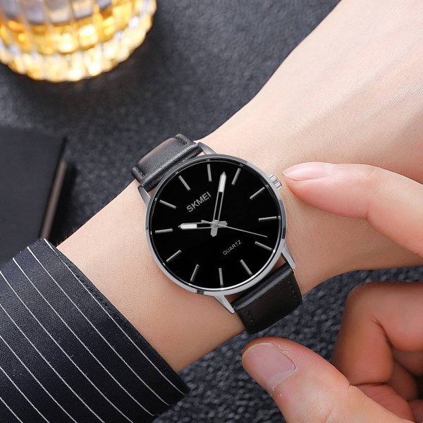 Чоловічий годинник Skmei 2074SIBK Silver-Black фото 5
