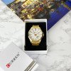 Чоловічий годинник Curren 8372 Gold-White фото 6
