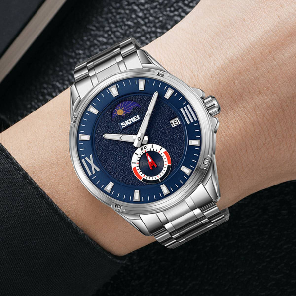 Чоловічий годинник Skmei 9326SIBU Silver-Blue фото 4