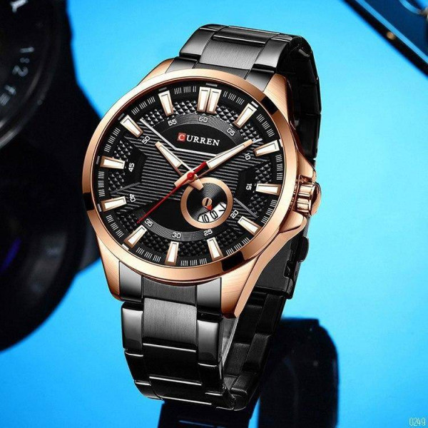 Чоловічий годинник Curren 8372 Black-Cuprum фото 5