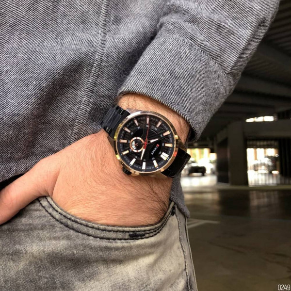 Чоловічий годинник Curren 8372 Black-Cuprum фото 10