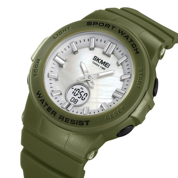 Жіночий годинник Skmei 2125AG Army green фото 3