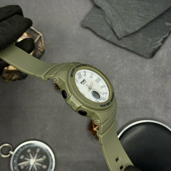 Женские часы Skmei 2125AG Army green фото 7