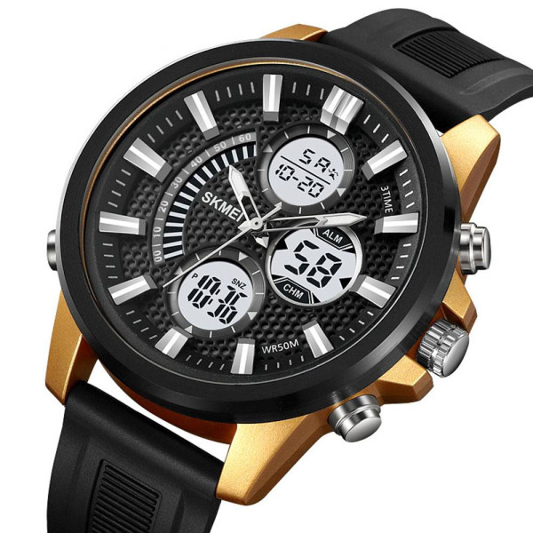 Мужские часы Skmei 2235BKGDWT Black-Gold-White фото 3