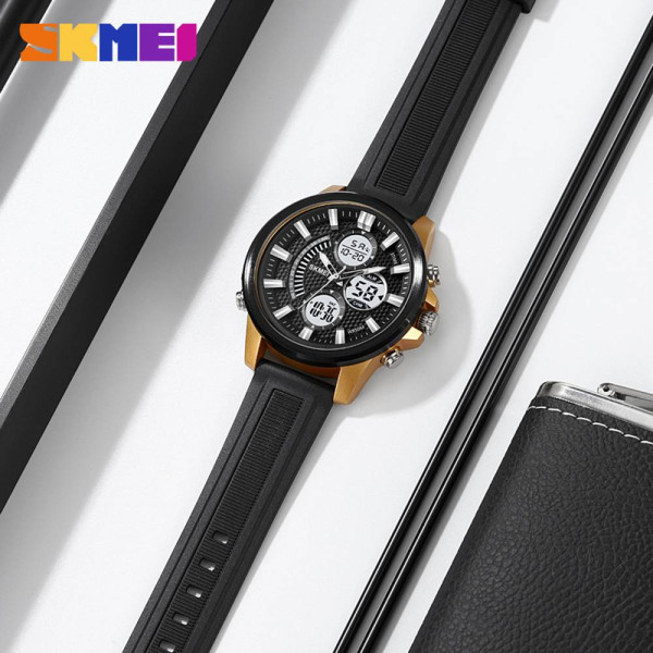 Мужские часы Skmei 2235BKGDWT Black-Gold-White фото 4