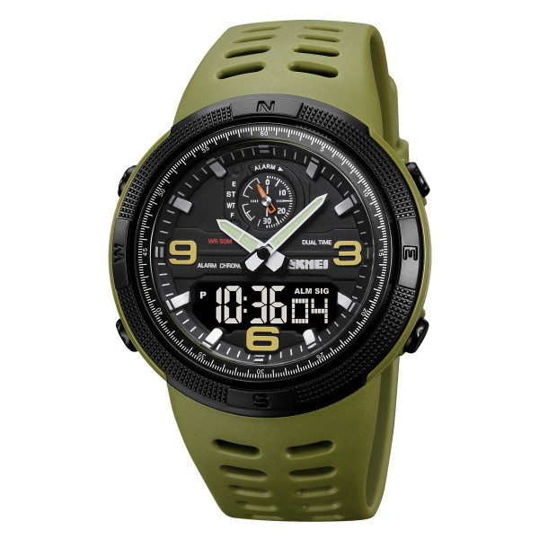 Мужские часы Skmei 1655AGBK Army Green-Black фото 1