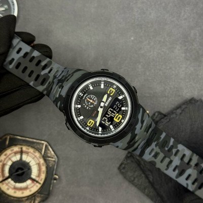 Мужские часы Skmei 1655CMGYBK Camo Grey-Black