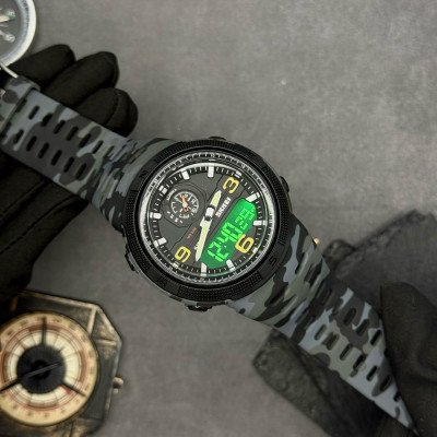 Мужские часы Skmei 1655CMGYBK Camo Grey-Black