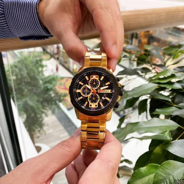 Чоловічий годинник Curren 8336 Gold-Black фото 7