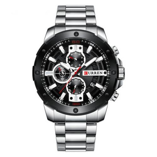 Чоловічий годинник Curren 8336 Silver-Black