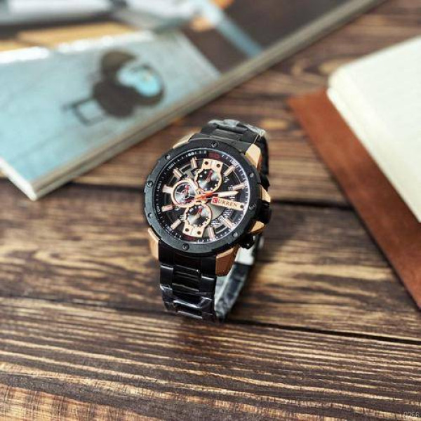 Чоловічий годинник Curren 8336 Black-Cuprum фото 4
