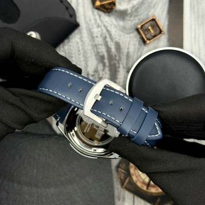 Чоловічий годинник Skmei 9232LSIBU Silver-Blue-Leather Strap