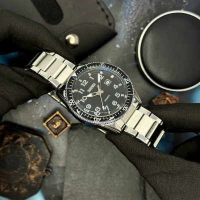 Мужские часы Skmei 9232SSIBK Silver/Black-steel strap