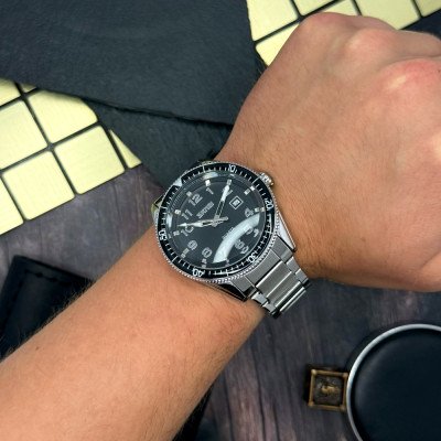 Чоловічий годинник Skmei 9232SSIBK Silver/Black-steel strap