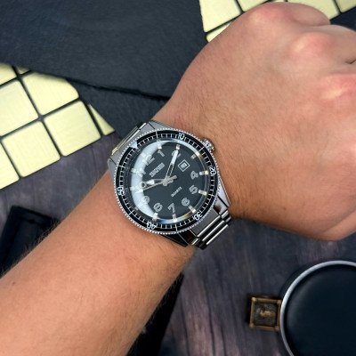 Чоловічий годинник Skmei 9232SSIBK Silver/Black-steel strap