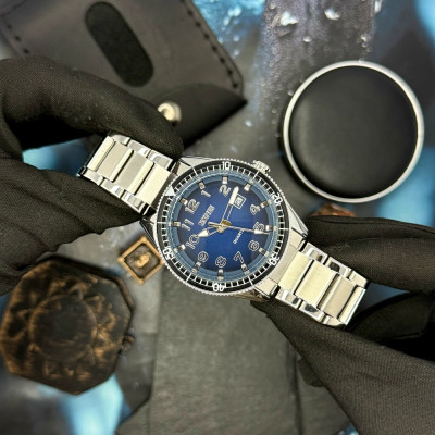 Чоловічий годинник Skmei 9232SSIBU Silver/blue-steel strap