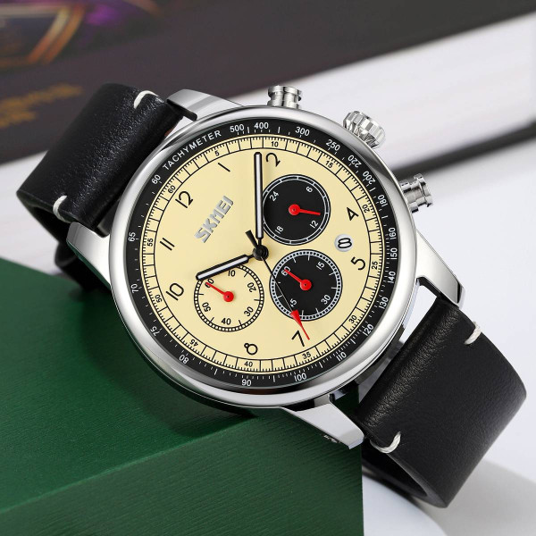 Мужские часы Skmei 9318BEBK Beige-Black фото 5