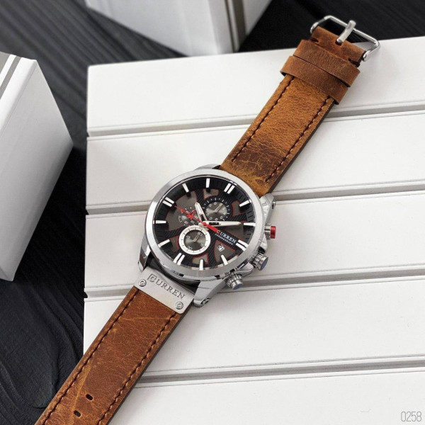Чоловічий годинник Curren 8346 Brown-Silver-Black фото 4