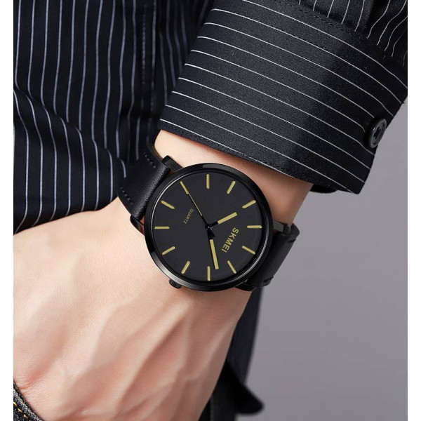 Мужские часы Skmei 1984LGD Gold-leather belt фото 4