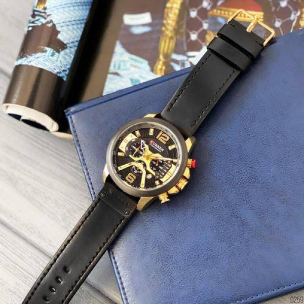 Чоловічий годинник Curren 8329 Black-Gold фото 4