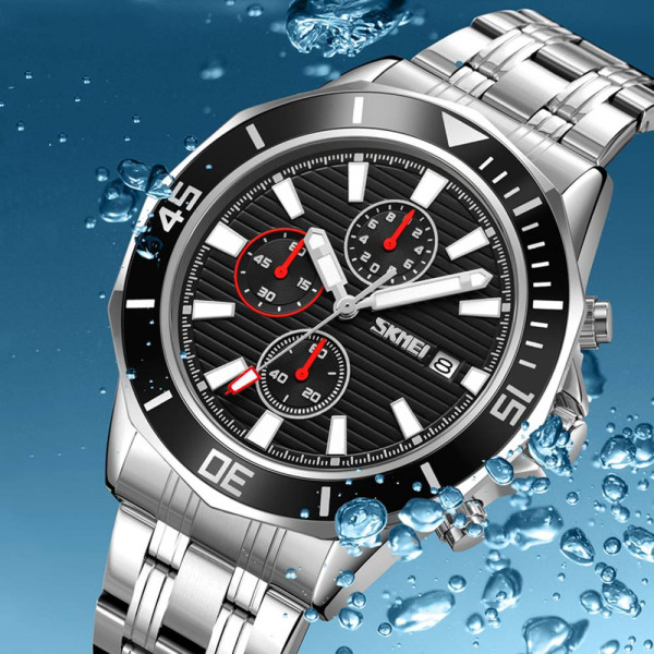 Чоловічий годинник Skmei 9335SIBK Silver-Black фото 5
