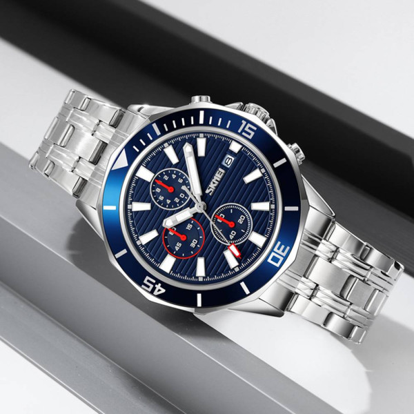 Мужские часы Skmei 9335SIBU Silver-Blue фото 5