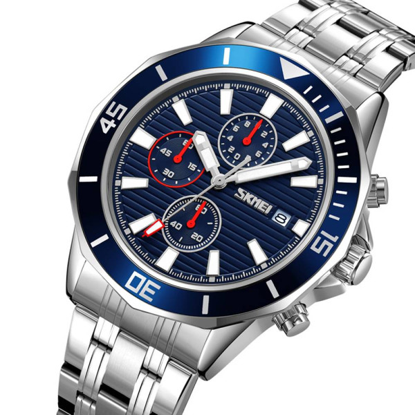 Чоловічий годинник Skmei 9335SIBU Silver-Blue фото 3