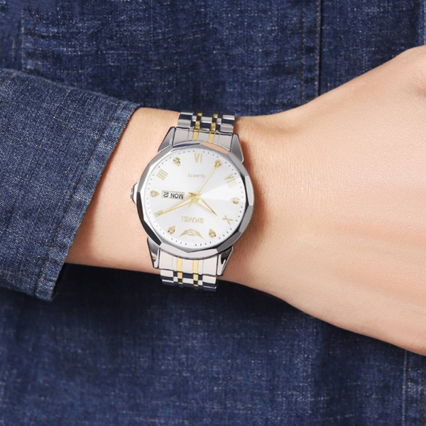 Жіночий годинник Skmei 2291TGDWT Silver-Gold-White фото 4