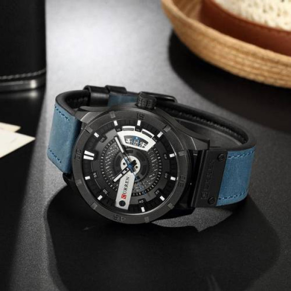 Чоловічий годинник Curren 8301 Light Blue-Black фото 3