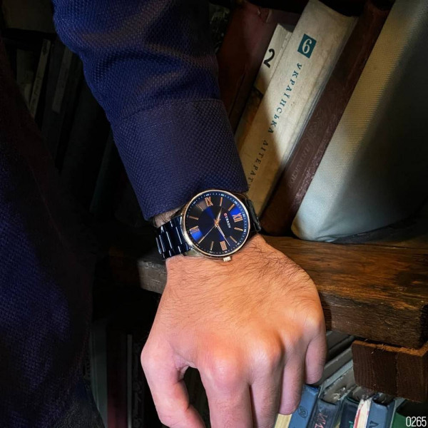 Мужские часы Curren 8383 Blue-Gold фото 8