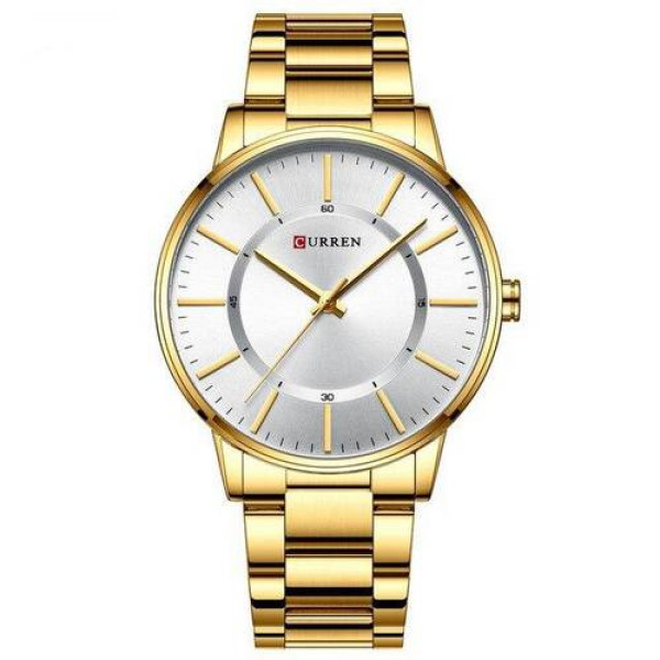 Чоловічий годинник Curren 8385 Gold-White фото 1