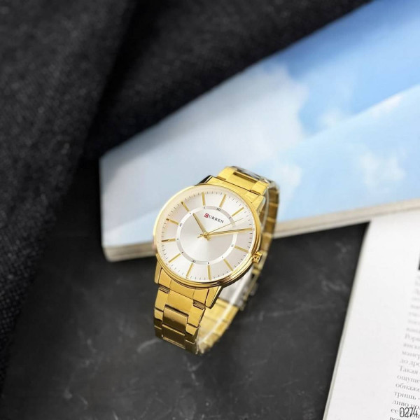 Чоловічий годинник Curren 8385 Gold-White фото 5