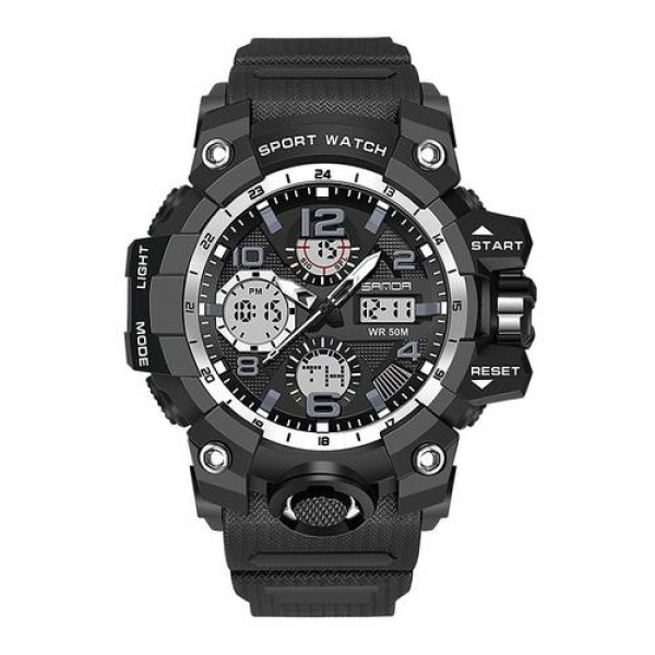 Мужские часы Sanda 6021 Black-Silver фото 1