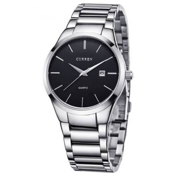 Чоловічий годинник Curren 8106 Silver-Black фото 1