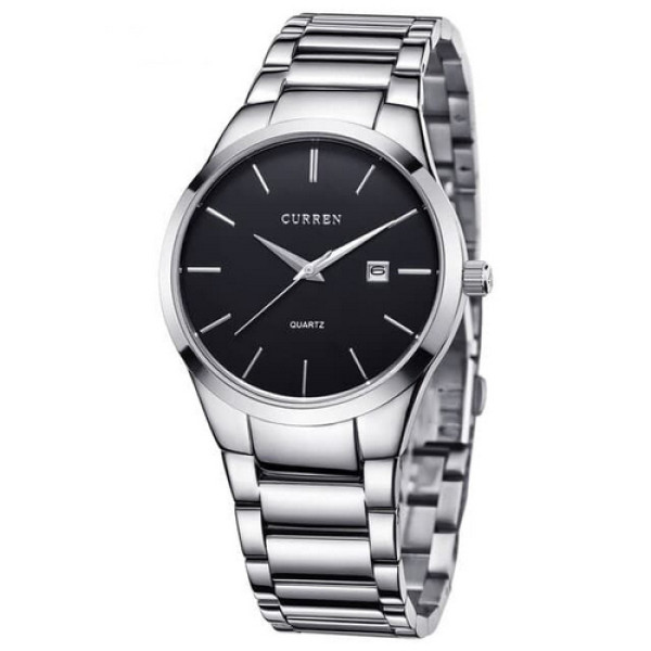 Мужские часы Curren 8106 Silver-Black фото 1