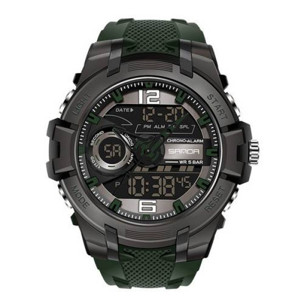 Мужские часы Sanda 6015 Green-Black фото 1