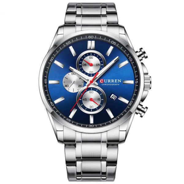 Мужские часы Curren 8368 Silver-Blue-Silver фото 1
