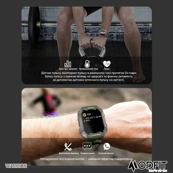Смарт часы Modfit Warrior All Black фото 9