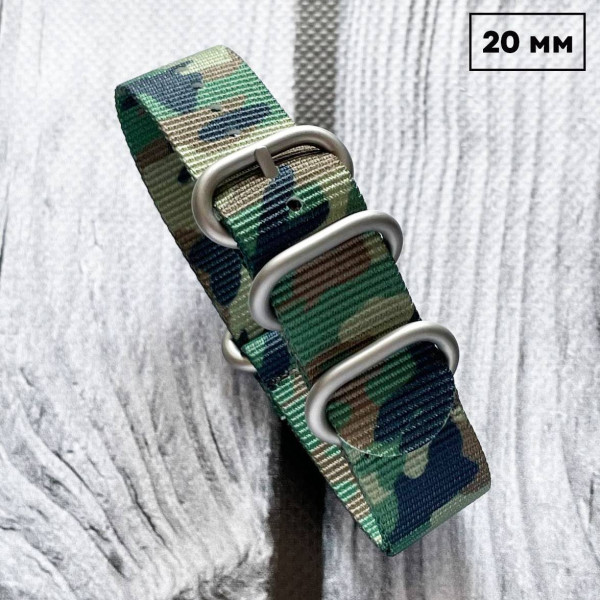 Ремінець Nato Camo Woodland 20 мм фото 1