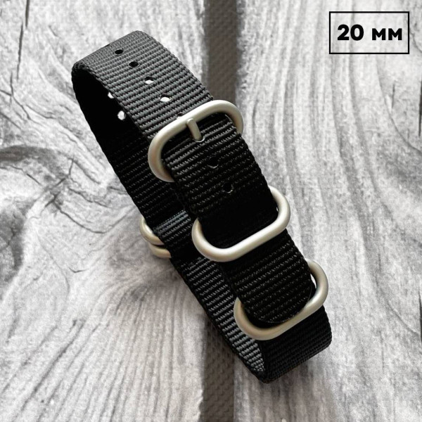 Ремешок Nato Black 20 мм фото 1