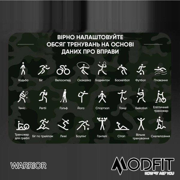 Смарт часы Modfit Warrior Army Green фото 12