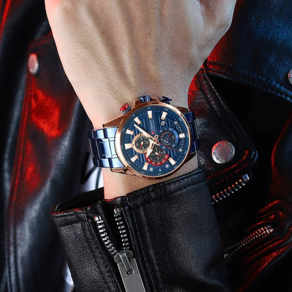 Мужские часы Curren 8415 Blue-Gold фото 4